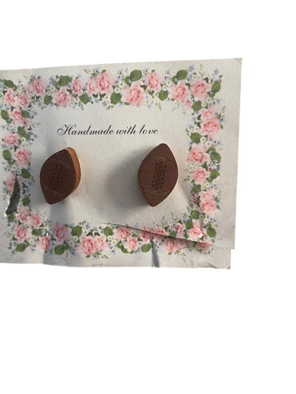 Handmade WoodenFootball Stud Earrings